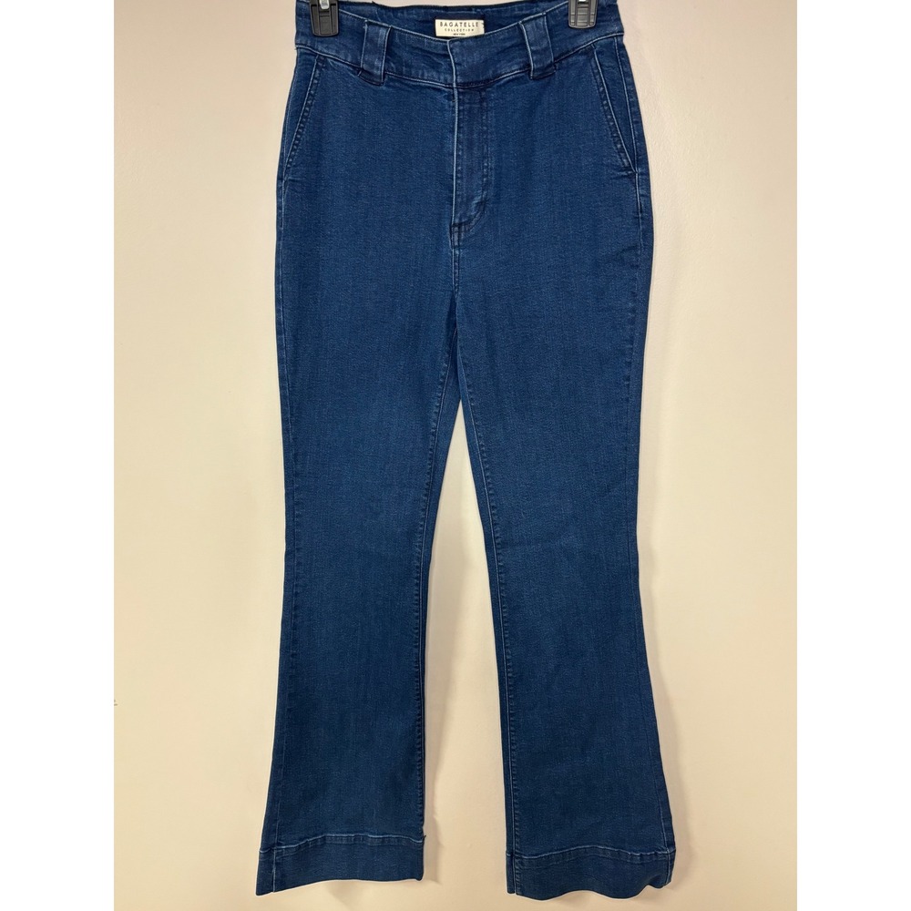 Bagatelle‎ Collection High Rise Wide Leg Denim Jeans Women's Dark Wash